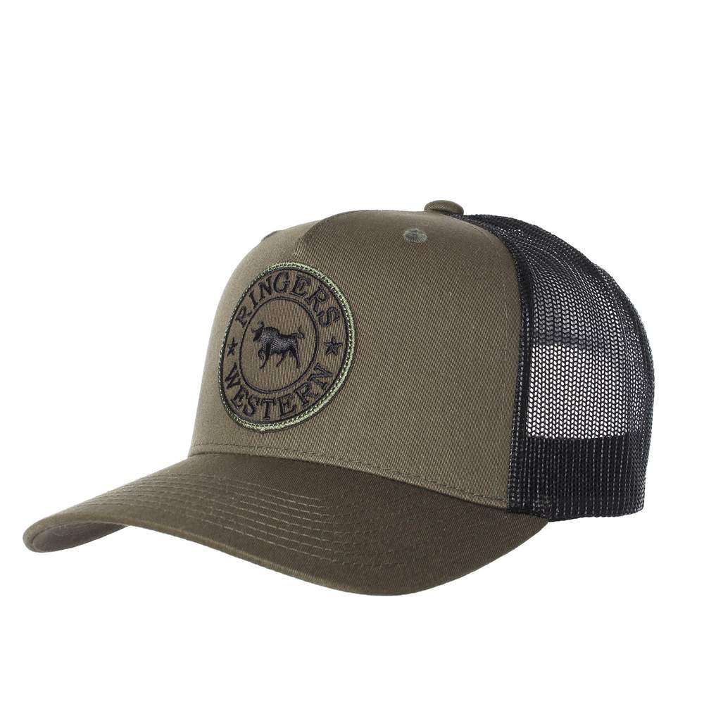 Ringers Western Trucker Cap -  Army with Army & Black Patch