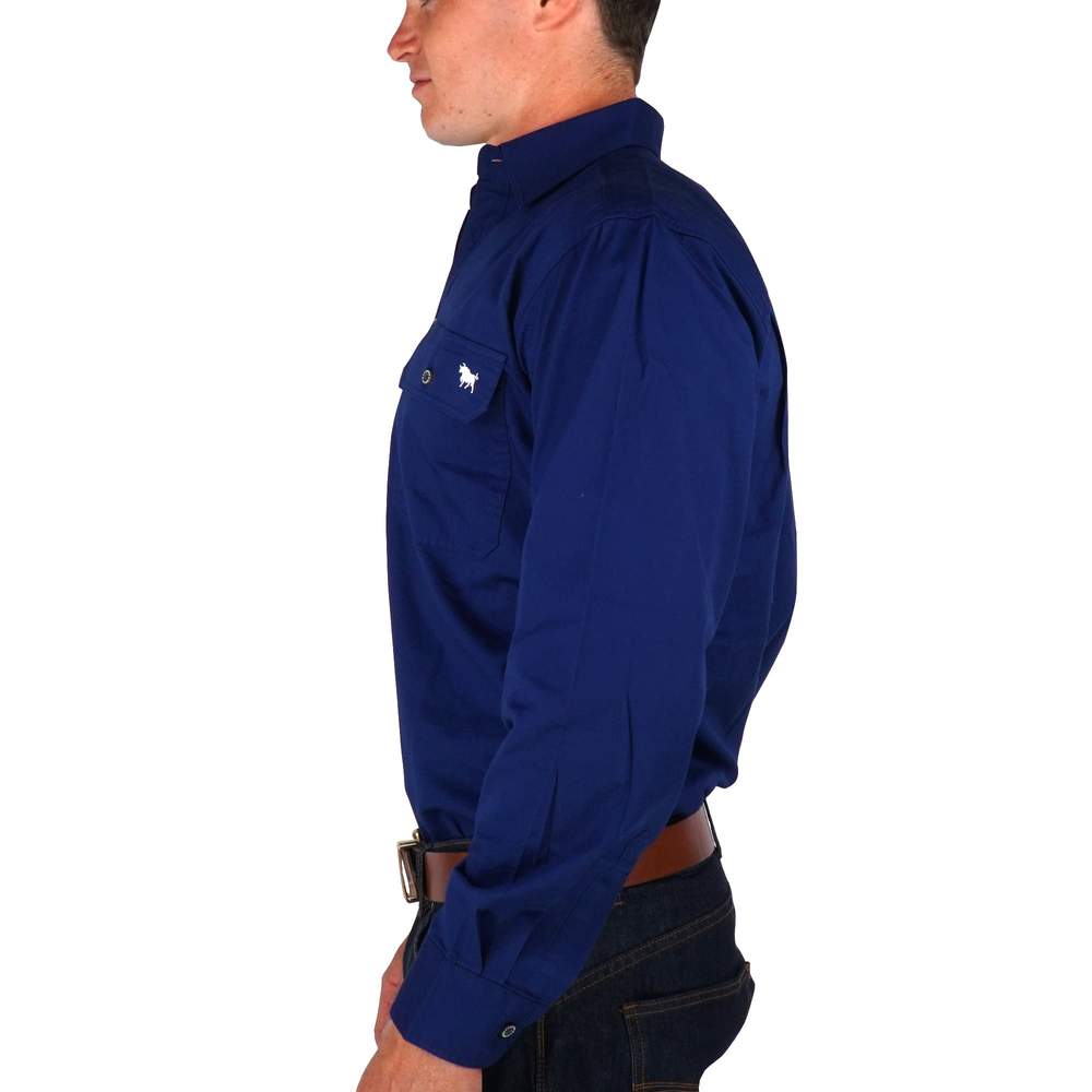 Ringers Western King River Half Button Work Shirt - Navy