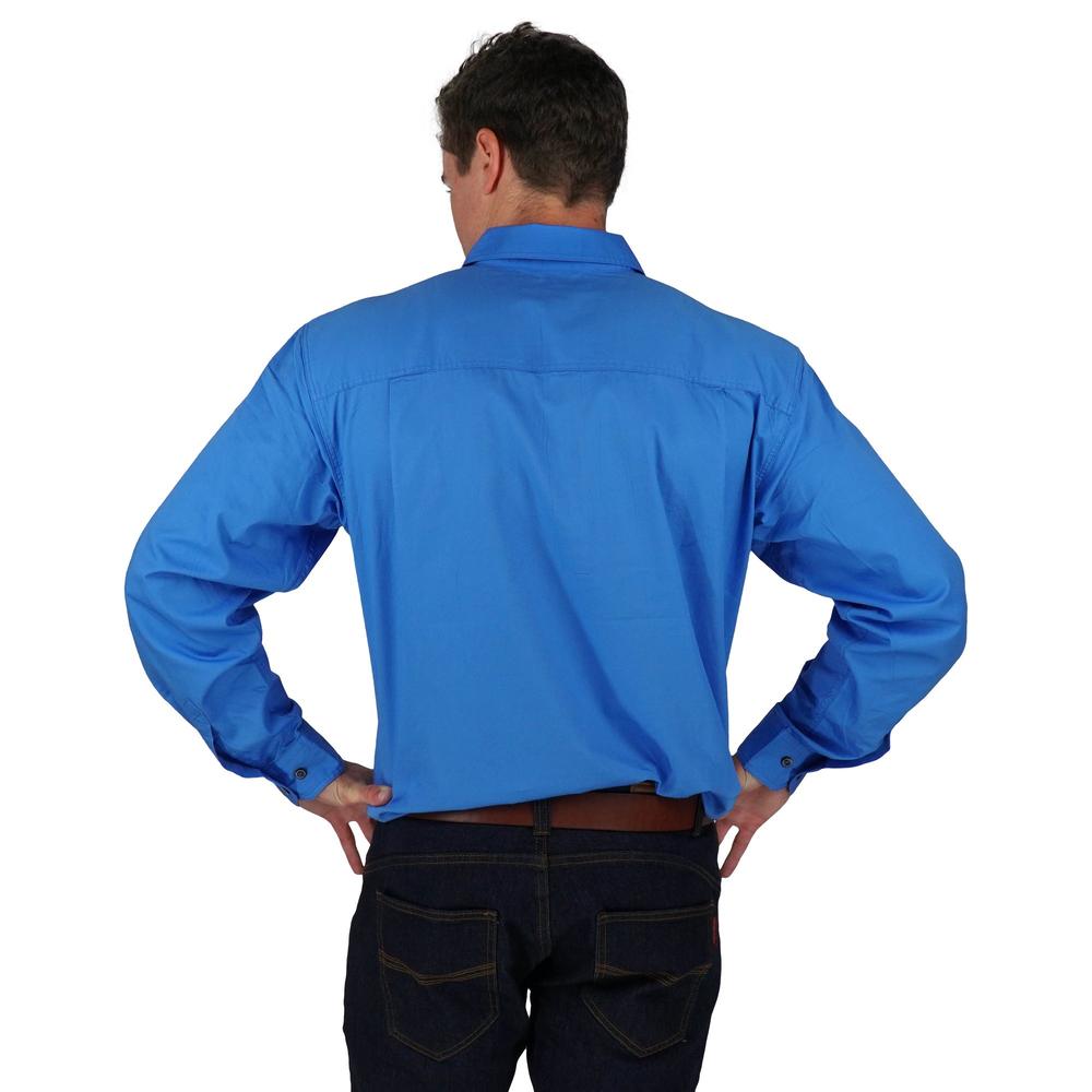 Ringers Western King River Half Button Work Shirt Blue