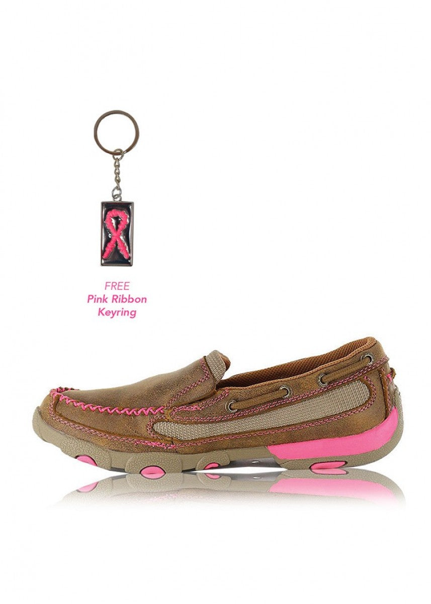 Twisted X Womens Pink Ribbon Mocs - TCWDMS003