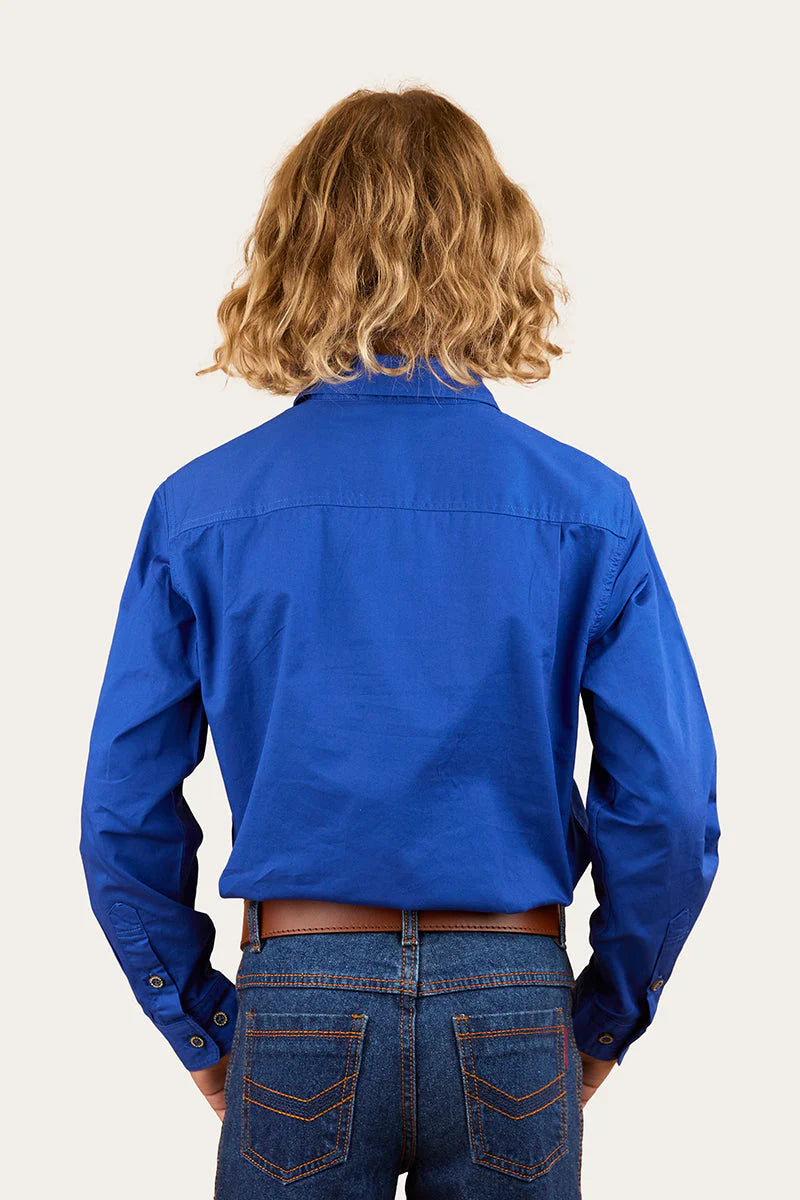 Ord River Kids half button work shirt-royal blue