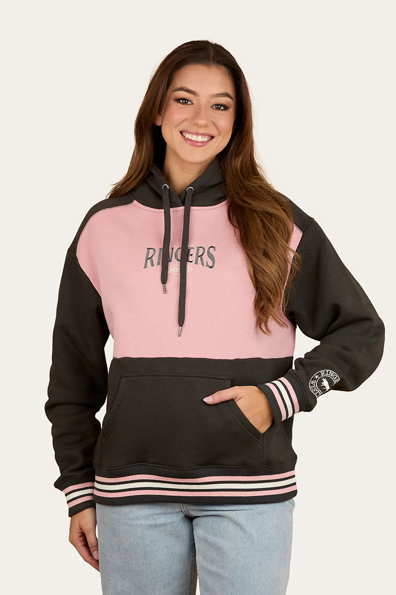 Ringers Western Womens Aspley Hoodie - Charcoal / Pink