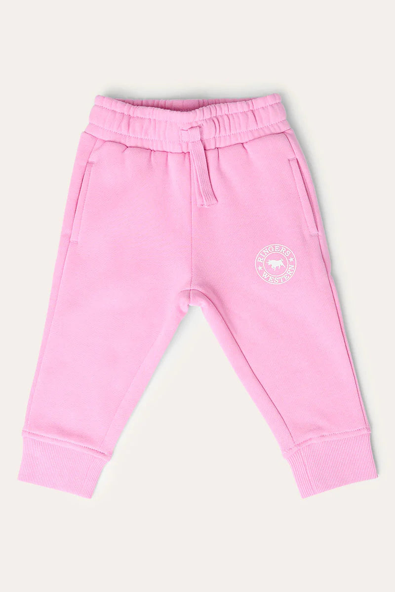 Ringers Western Mini Ringer Babies Signature Bull Fleece Trackpants - Pink