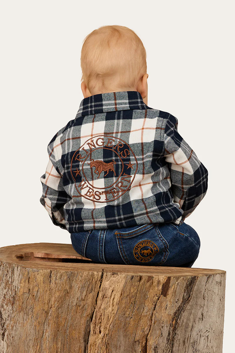 Ringers Western Rory Babies Flannel Shirt - Navy / Tobacco