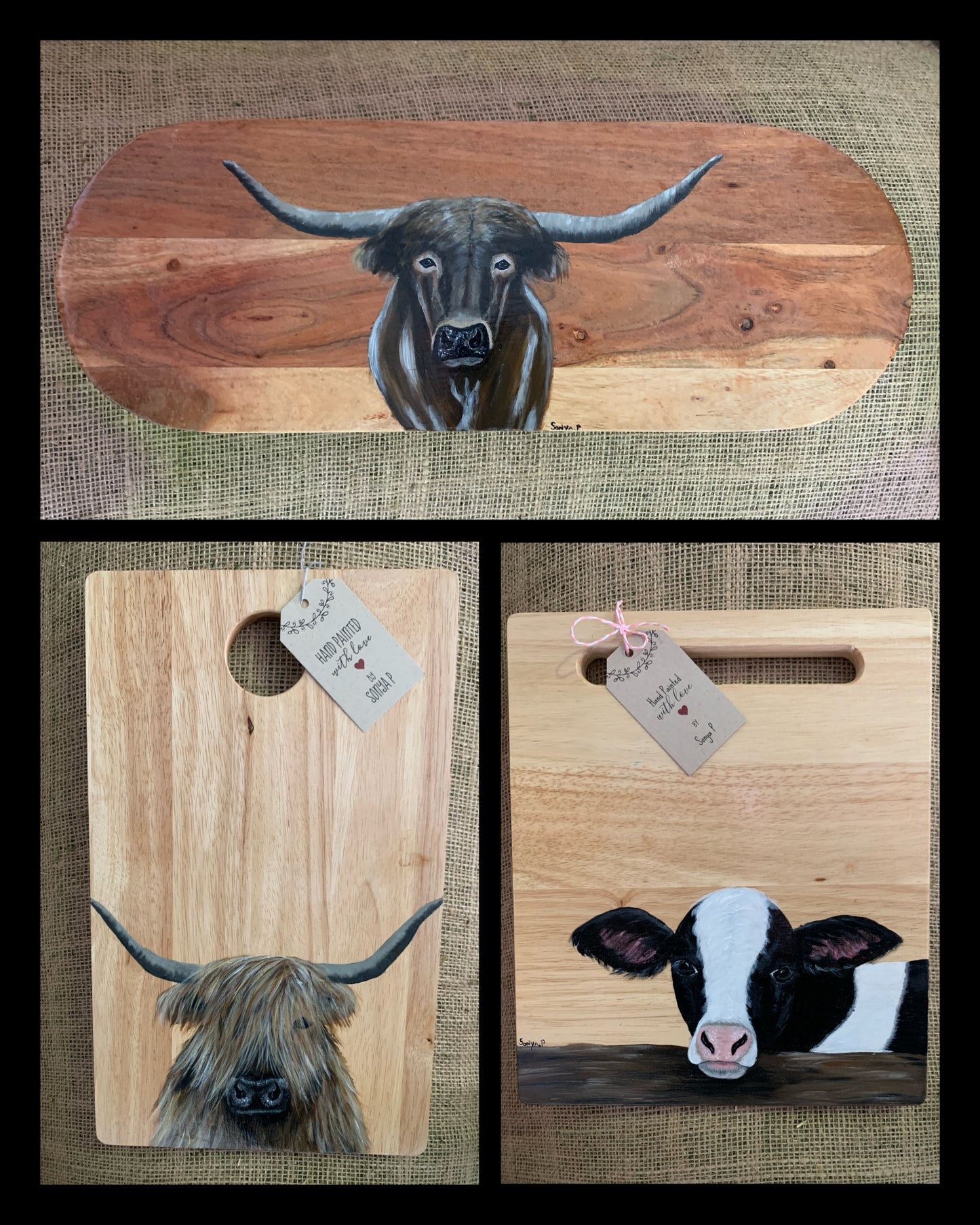 Wooden Serving Board - Beautifully Hand Painted By Kanga Kreations!