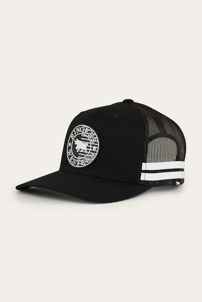 Ringers Western Signature Bull Flag Trucker Cap - Black