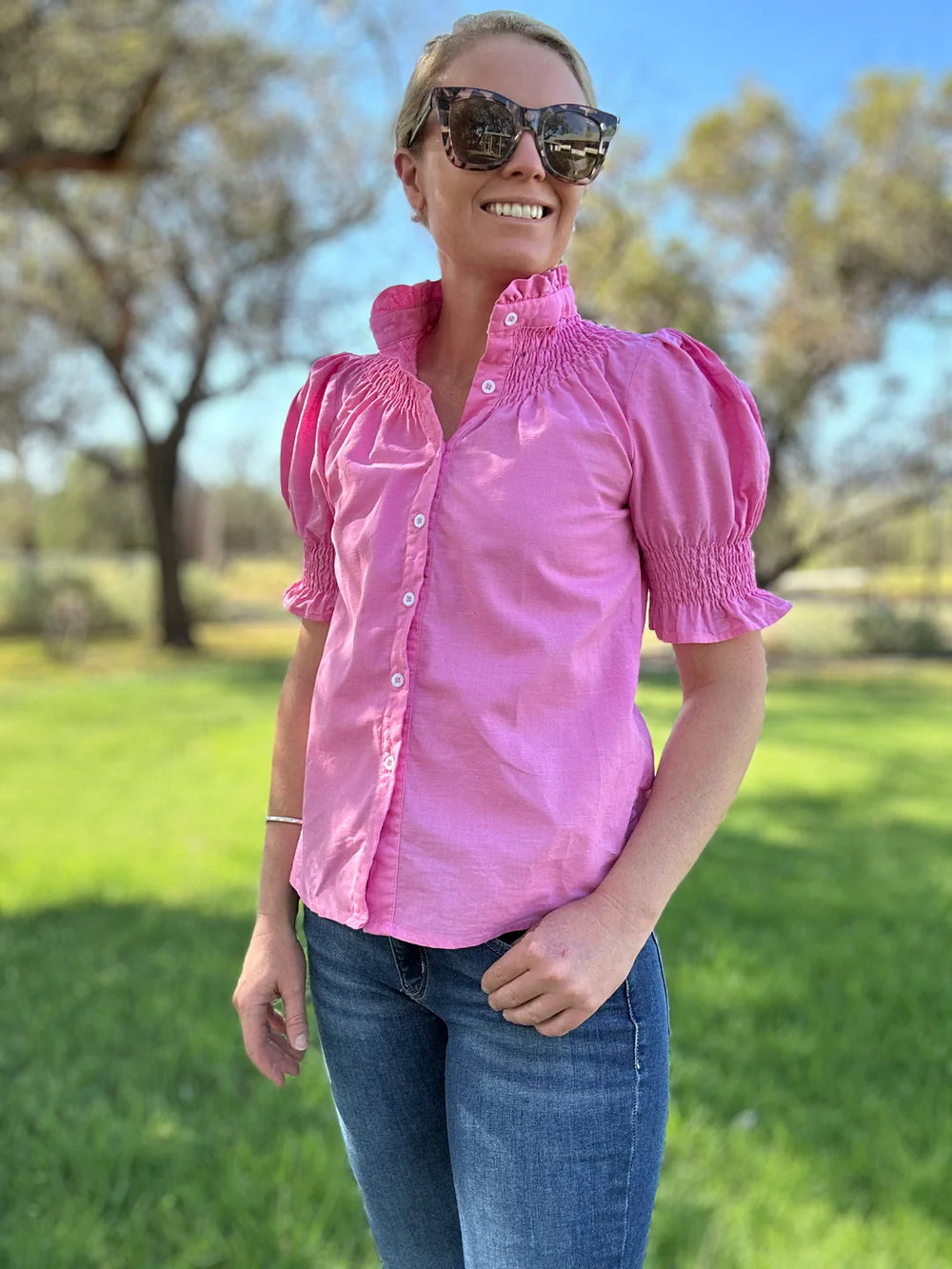 Black Colt Short Sleeve Pink Shirt
