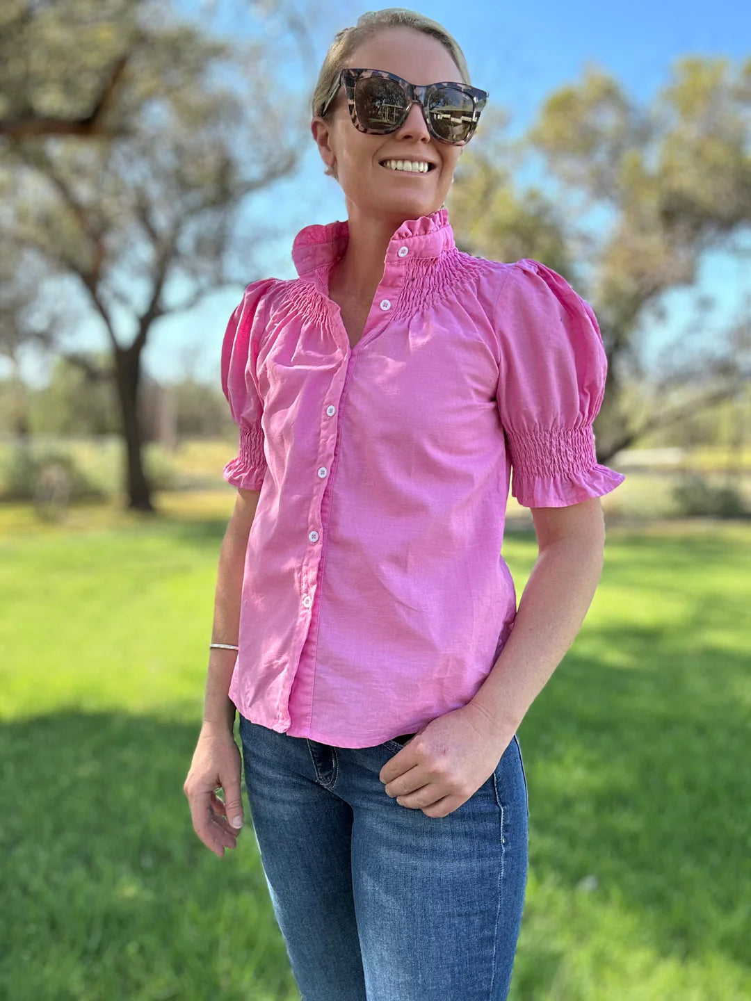 Black Colt Short Sleeve Pink Shirt