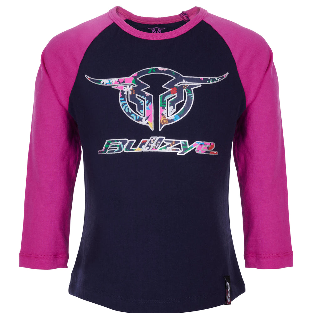 Bullzye Girls Wildflower L/S Raglan Top - B3W5506269