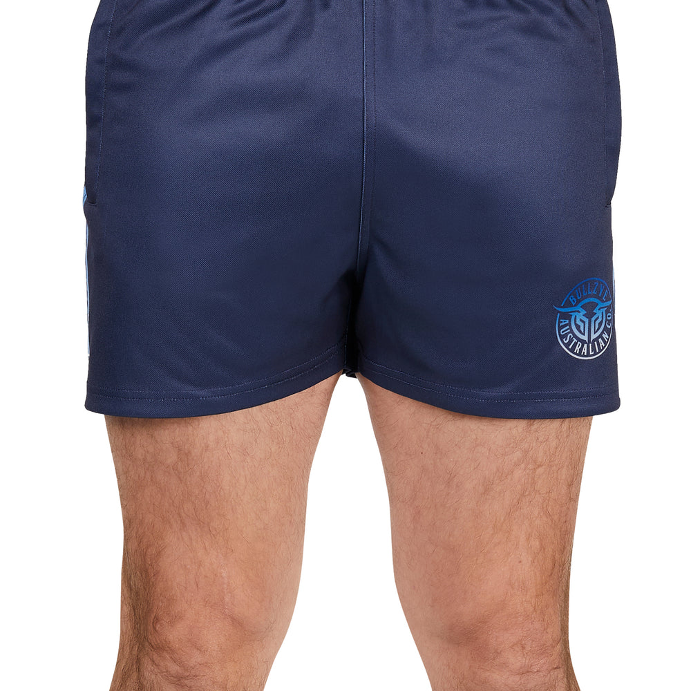 Bullzye Mens Bullring Footy Shorts - Navy / Blue