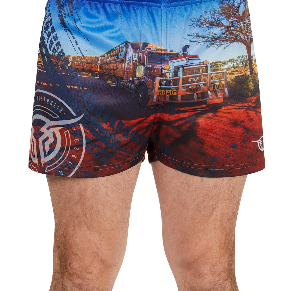 Mens Bullzye Road Train Footy Shorts - B5S1309489
