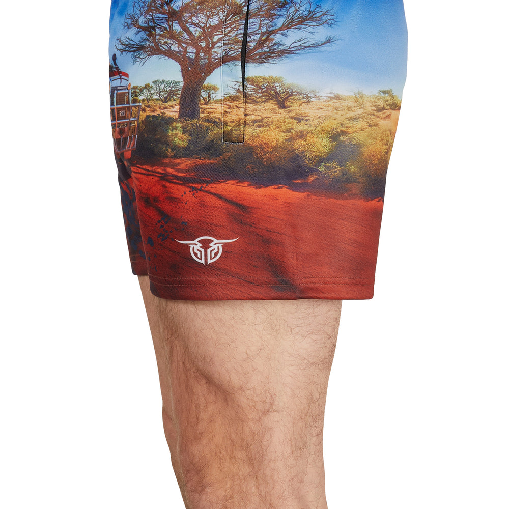 Mens Bullzye Road Train Footy Shorts - B5S1309489