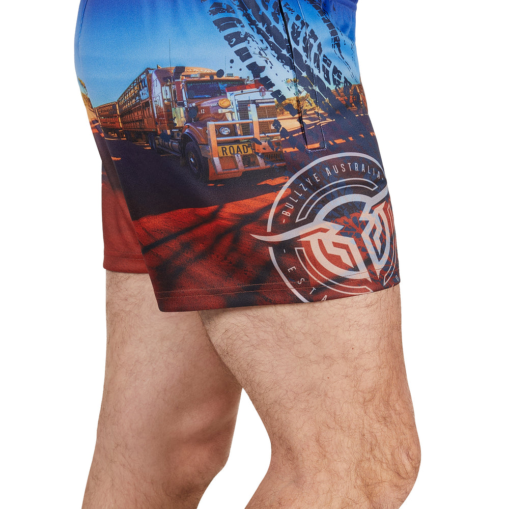 
                      
                        Mens Bullzye Road Train Footy Shorts - B5S1309489
                      
                    