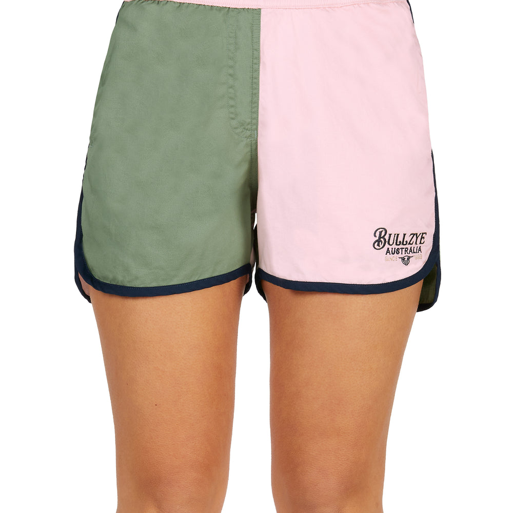 Bullzye Womens Rachel Shorts - Moss / Blush B5S2300471