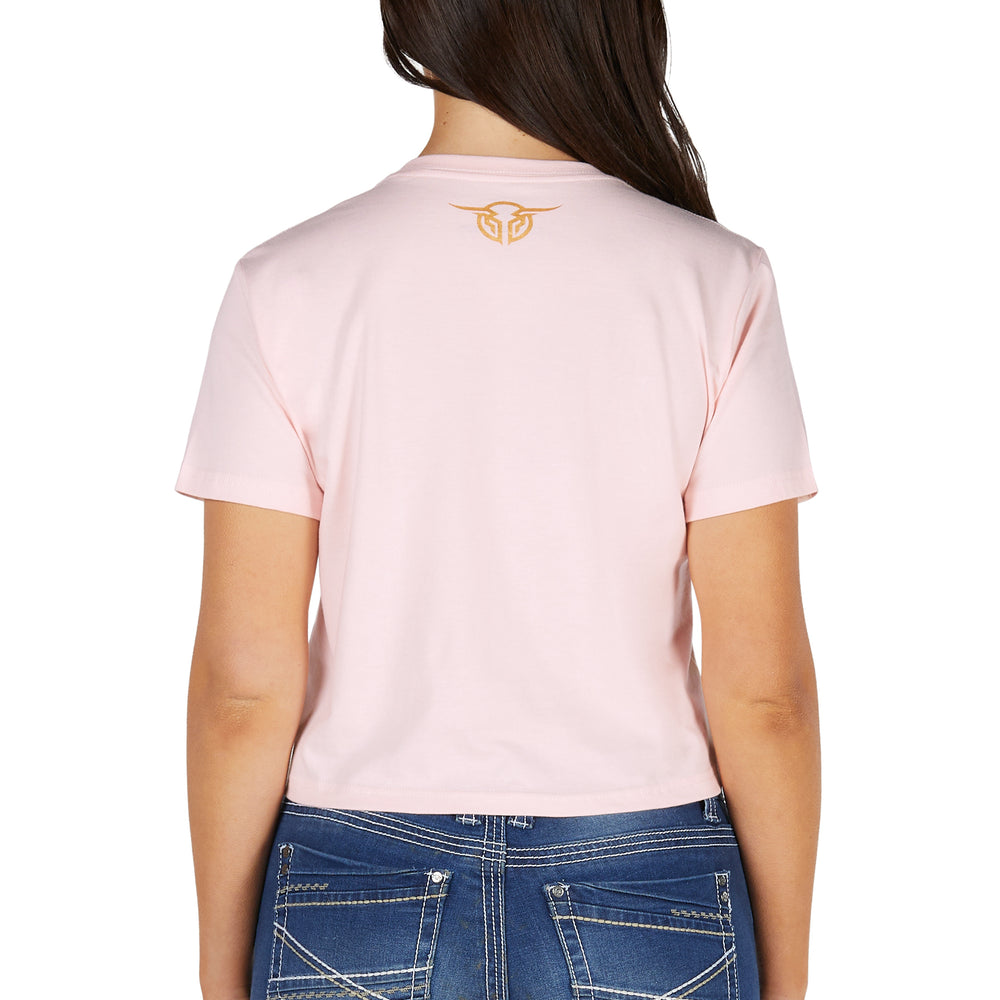 Bullzye Womens Evie Crop Shirt - Blush B5S2514466