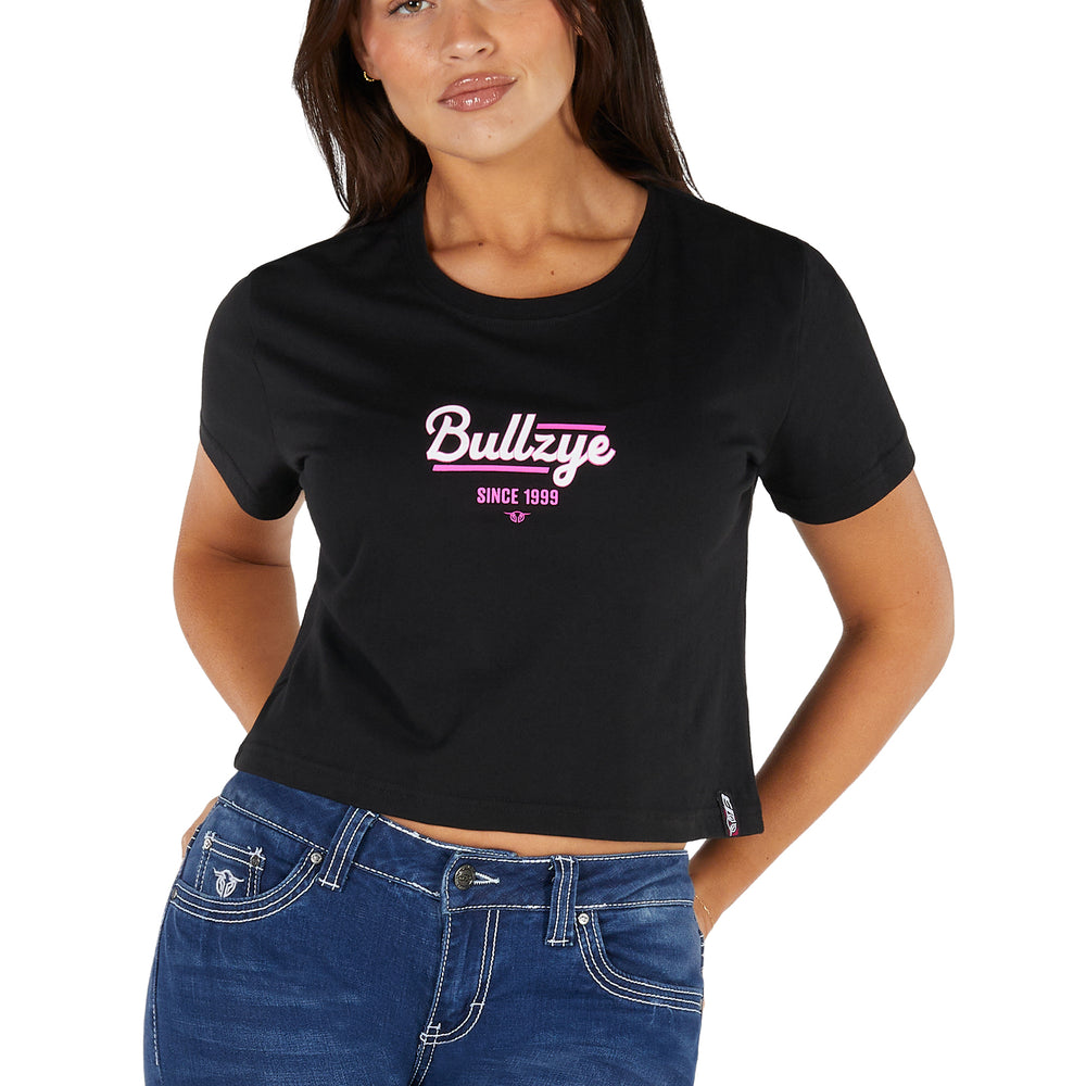Bullzye Womens Evie Crop Shirt - Black B5S2514466