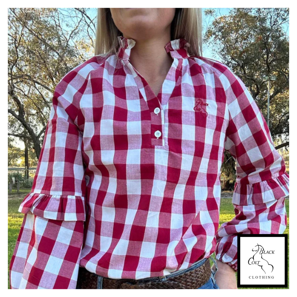 Black Colt Clothing Nikki - Red Wine Gingham