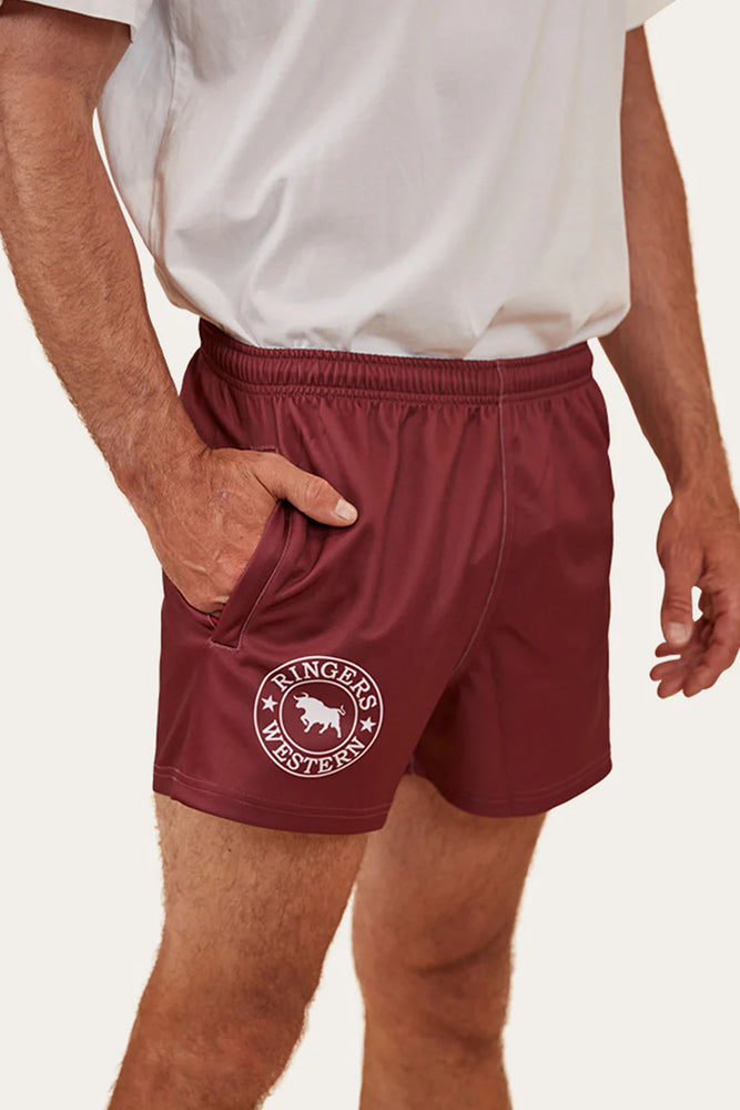
                      
                        Ringer Western Footy Shorts - Burgundy
                      
                    