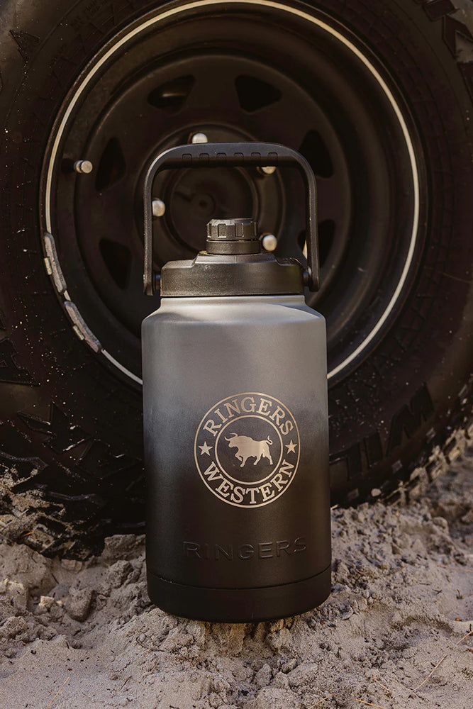 Ringers Western Big Gulp Stainless Steel Insulated - Black / Silver