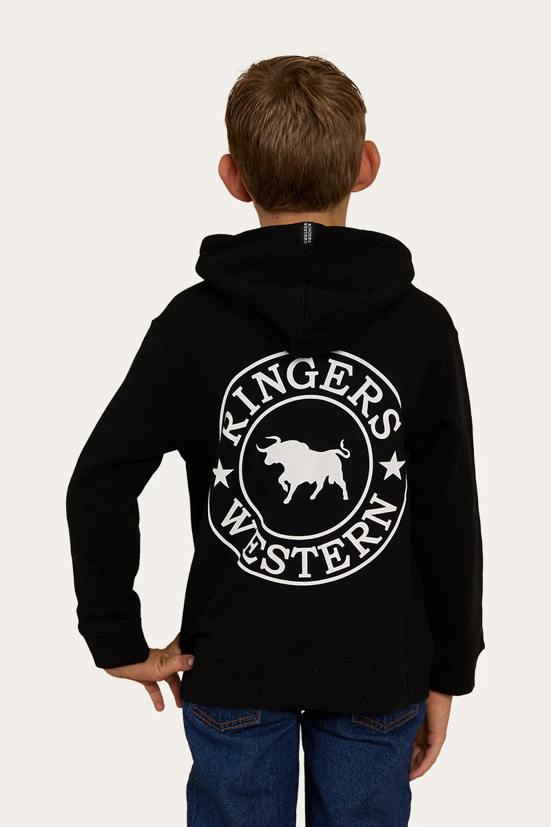 Ringers Western Kids Signature Bull Hoodie - Black / White