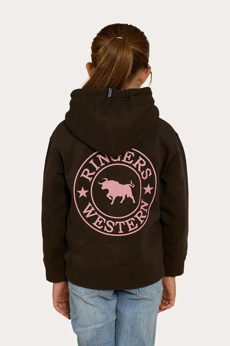 Ringers Western Kids Signature Bull Hoodie - Charcoal / Rosey