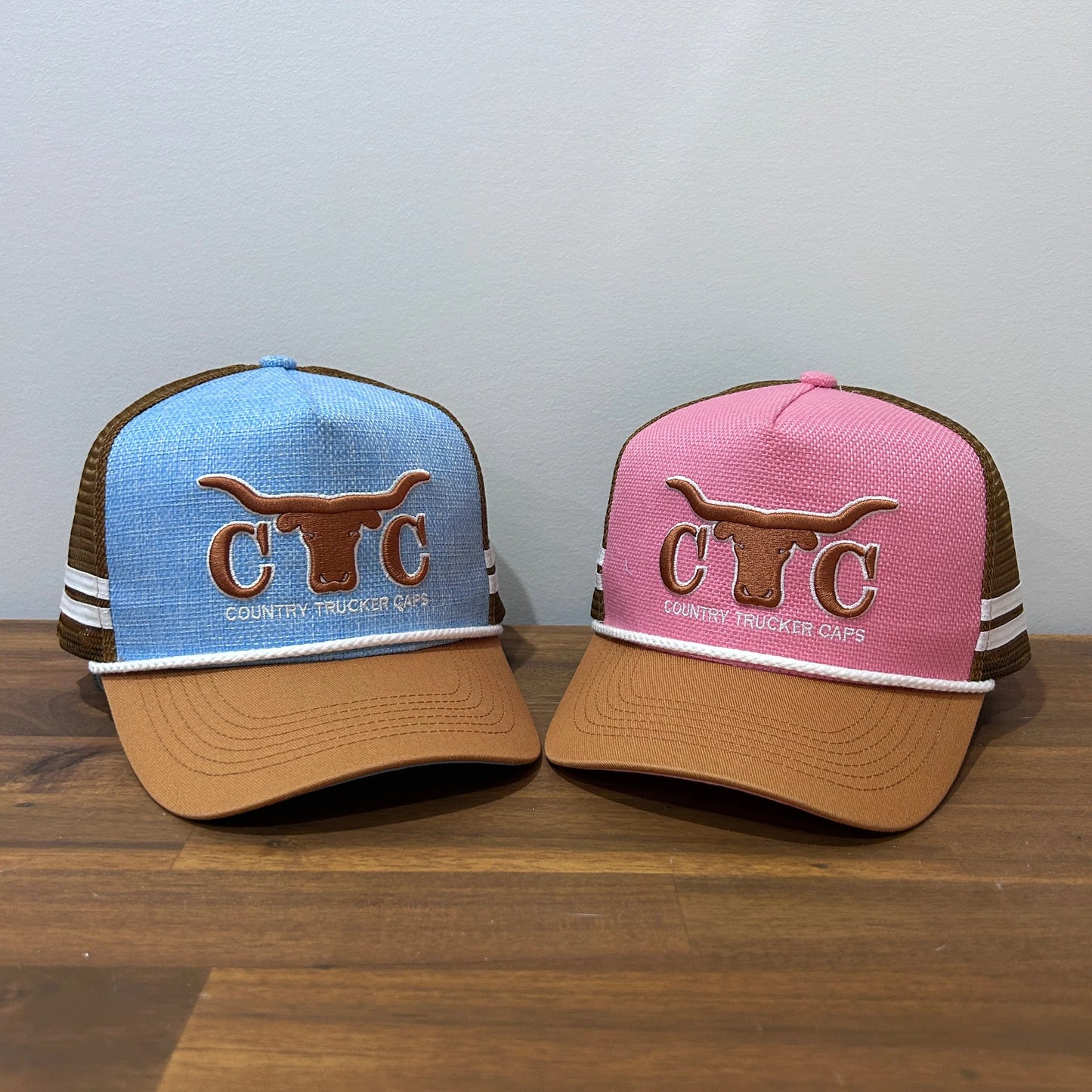 CTC Little Longhorns Junior Trucker Cap - Candy Pink OR Baby Blue