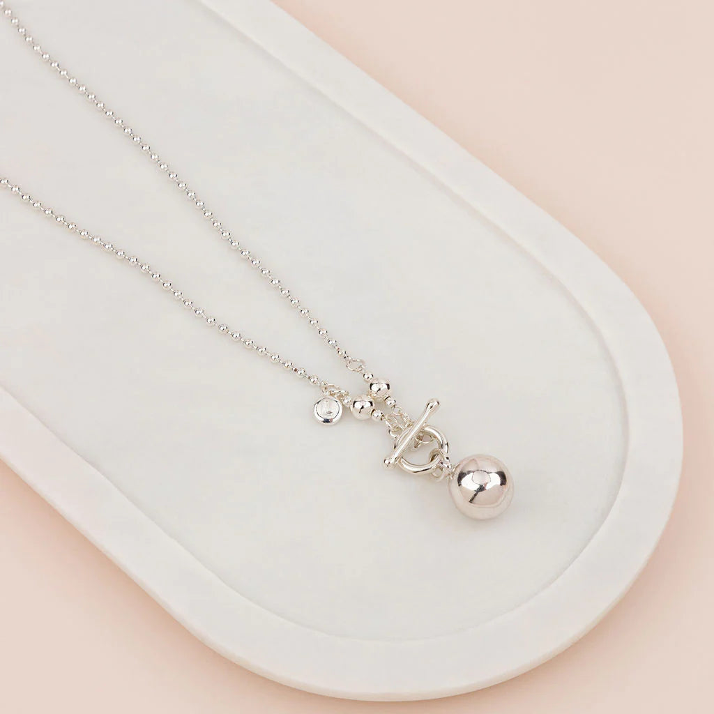 Lillyco Australia Silver Ball & Fob Necklace | L1764NB