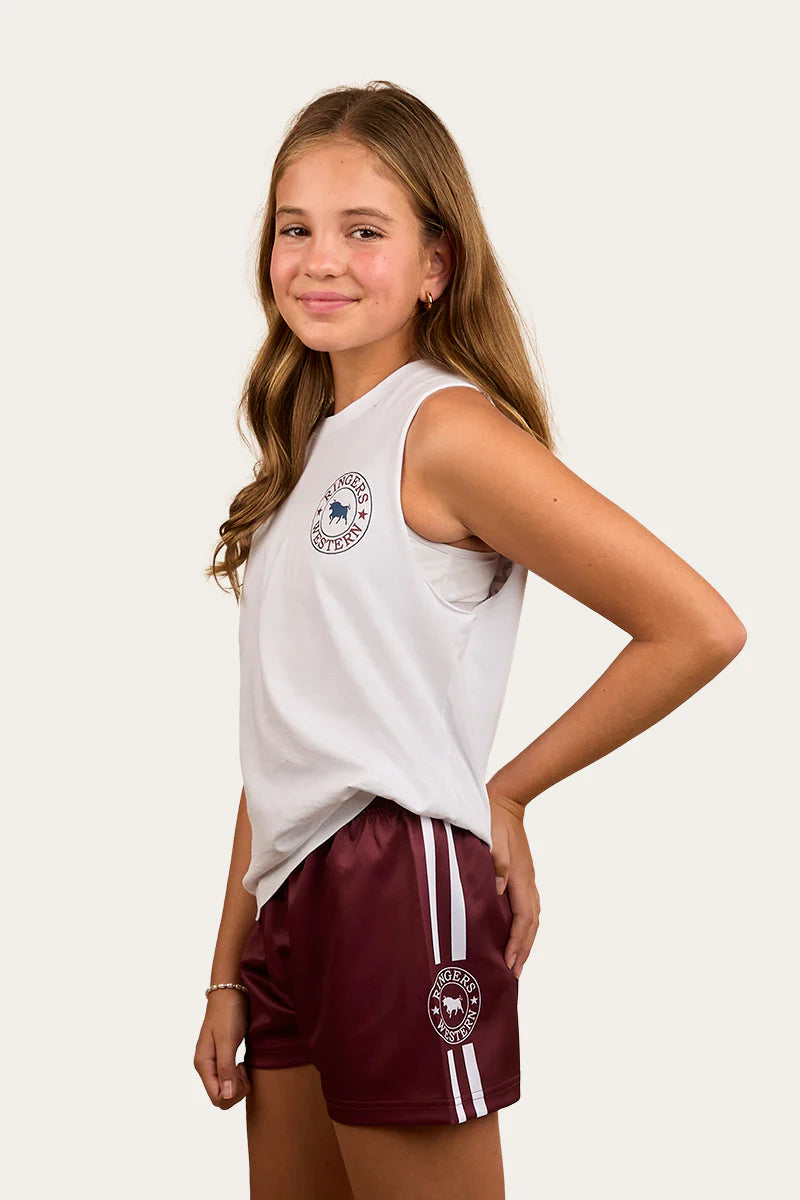 Ringers Western Kids Footy Shorts - Burgundy