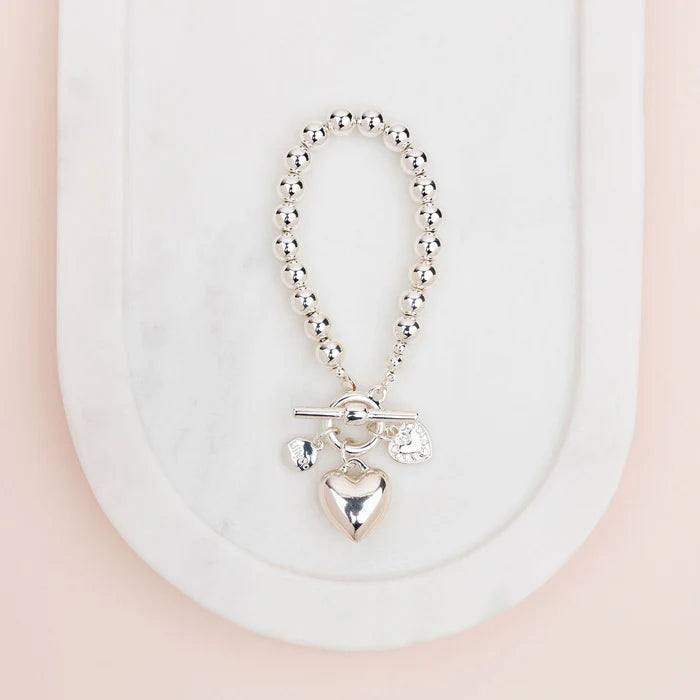 Lillyco Limited Edition Silver Toggle Heart Bracelet - L1750BS1