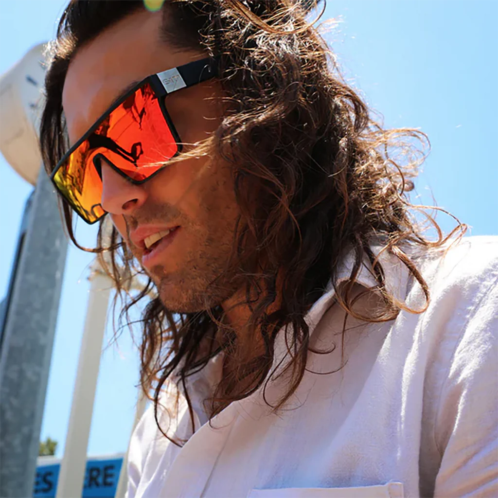 SIN Loose Cannon Sunglasses - Matt Black / Red Flash