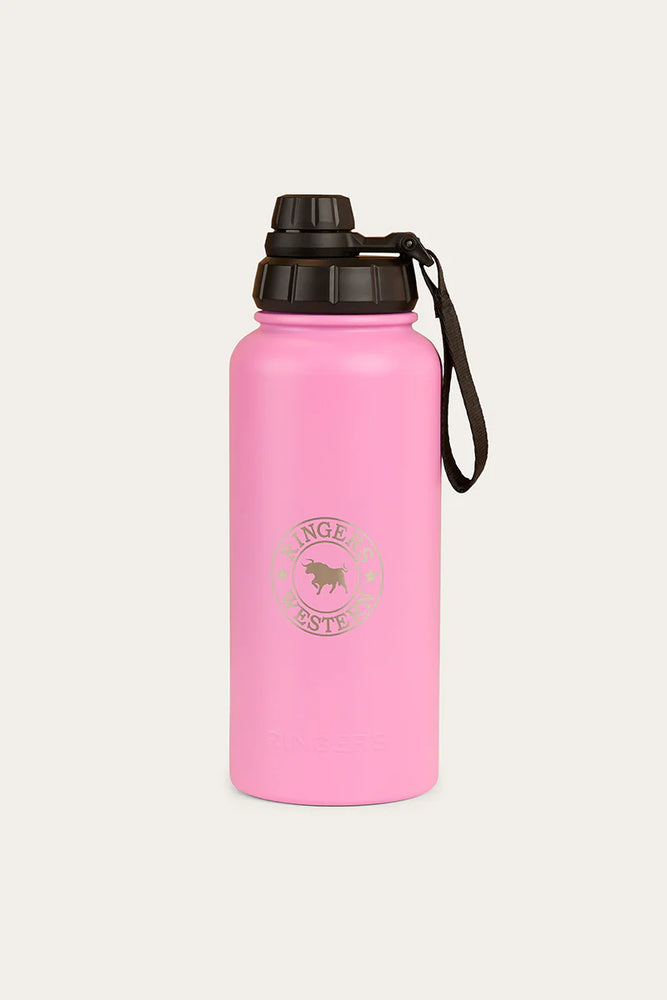 Ringers Western Longview Drink Bottle - White / Pastel Pink / Turquoise