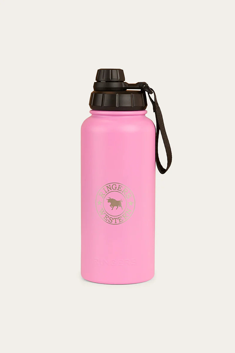 Ringers Western Longview Drink Bottle - White / Pastel Pink / Turquoise