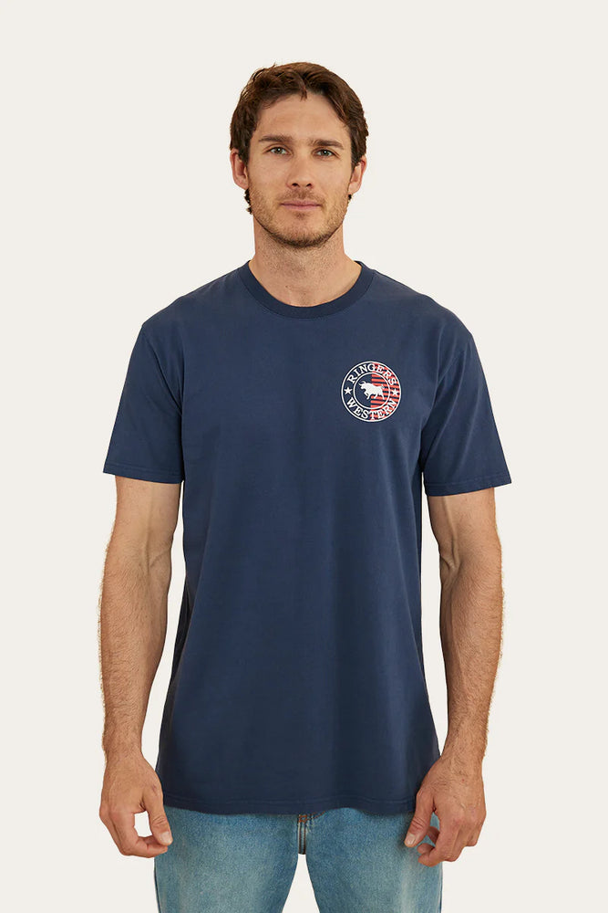 Ringers Western Signature Bull Mens Flag Shirt - Navy