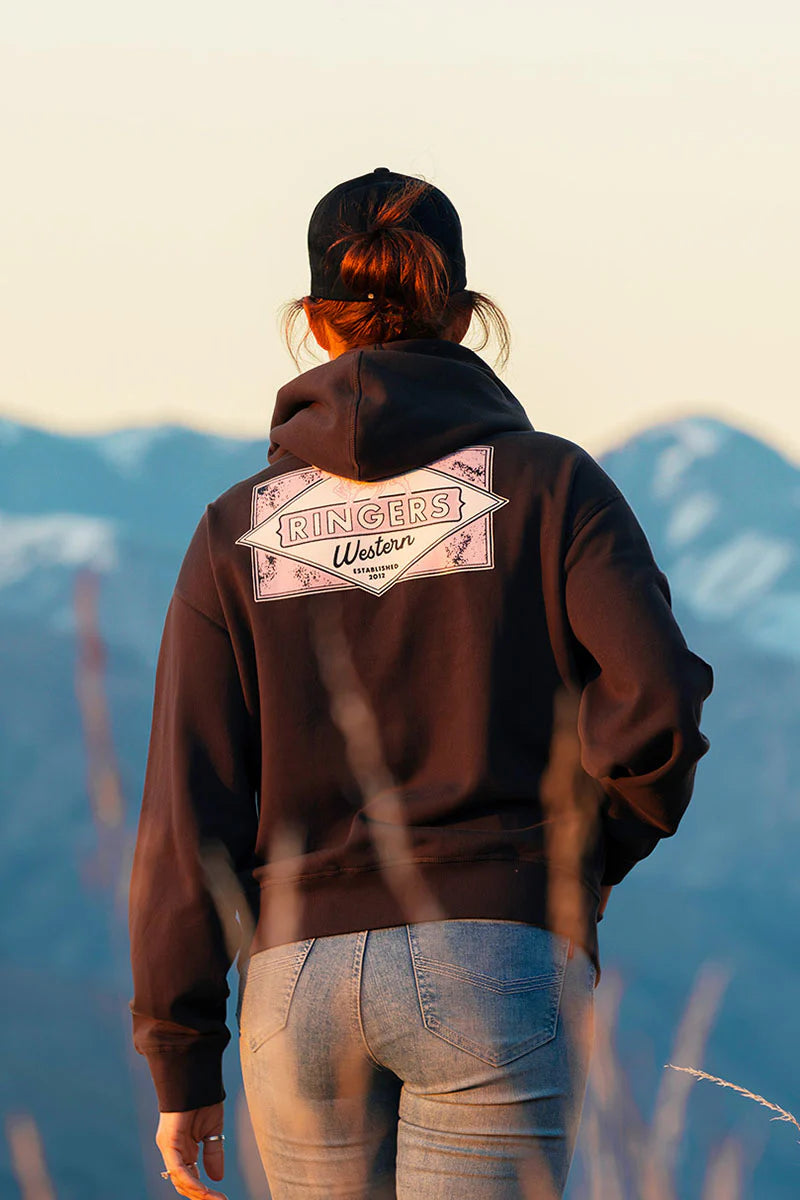 Ringers Western Womens Hometown Hoodie - Charcoal