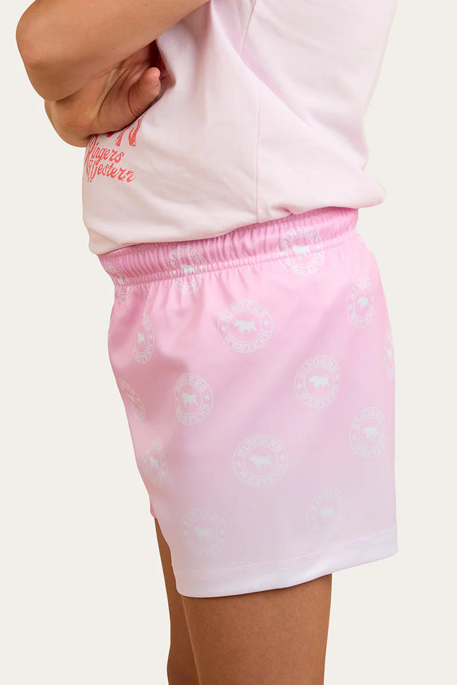 
                      
                        Ringers Western Kids Signature Bull Footy Shorts - Pink
                      
                    