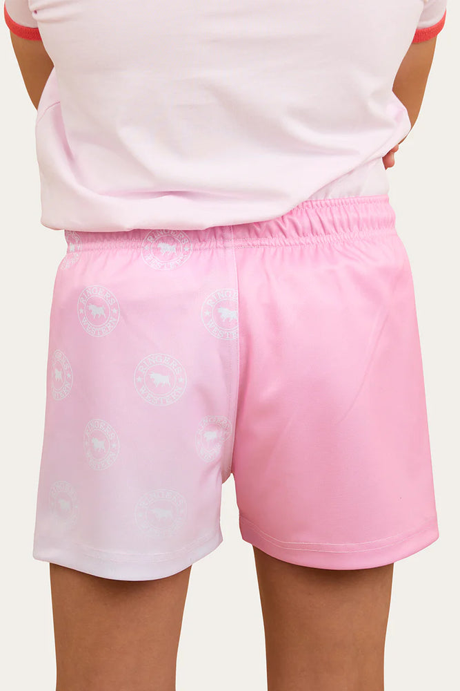 Ringers Western Kids Signature Bull Footy Shorts - Pink