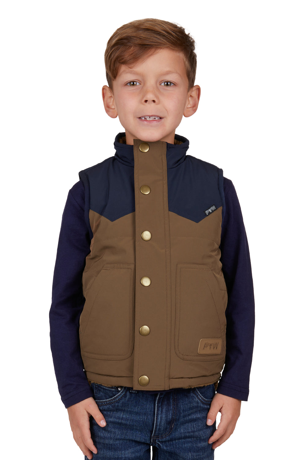 Pure Western Boys Martin Reversible Vest - P4W3603035