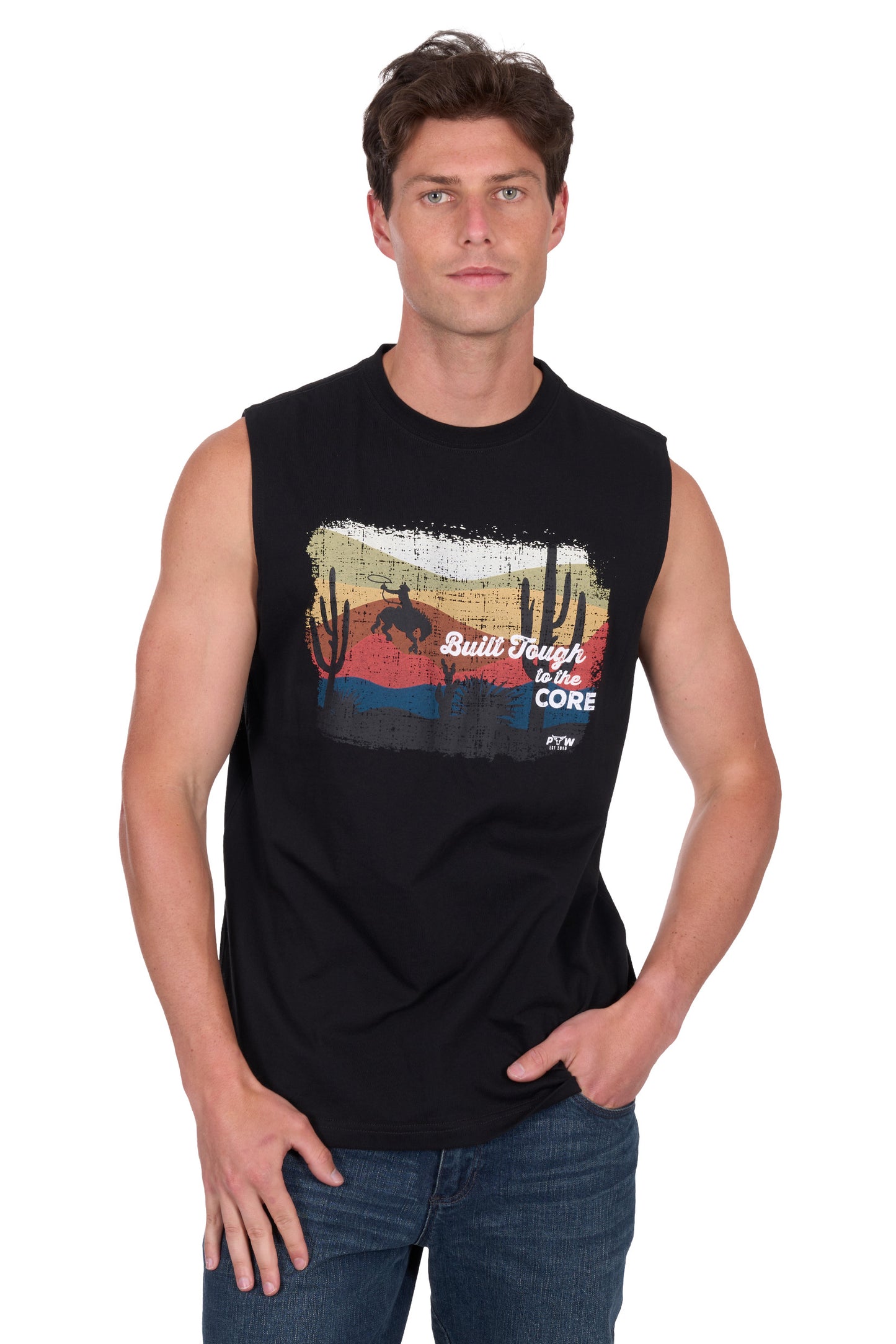 Pure Western Mens Terry Muscle Tank P5S1510088