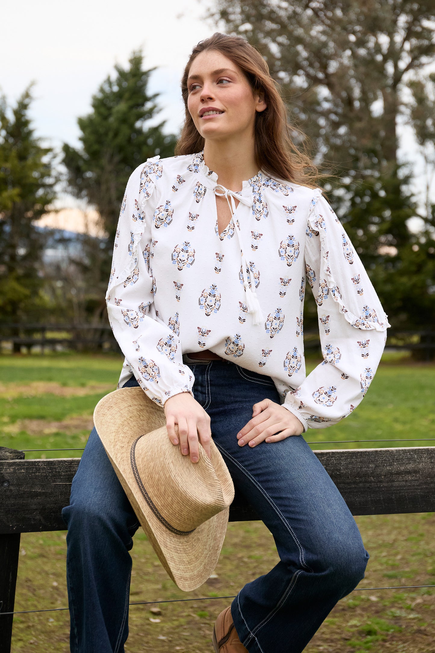 Pure Western Womens Keeley LS Blouse P6W2541192