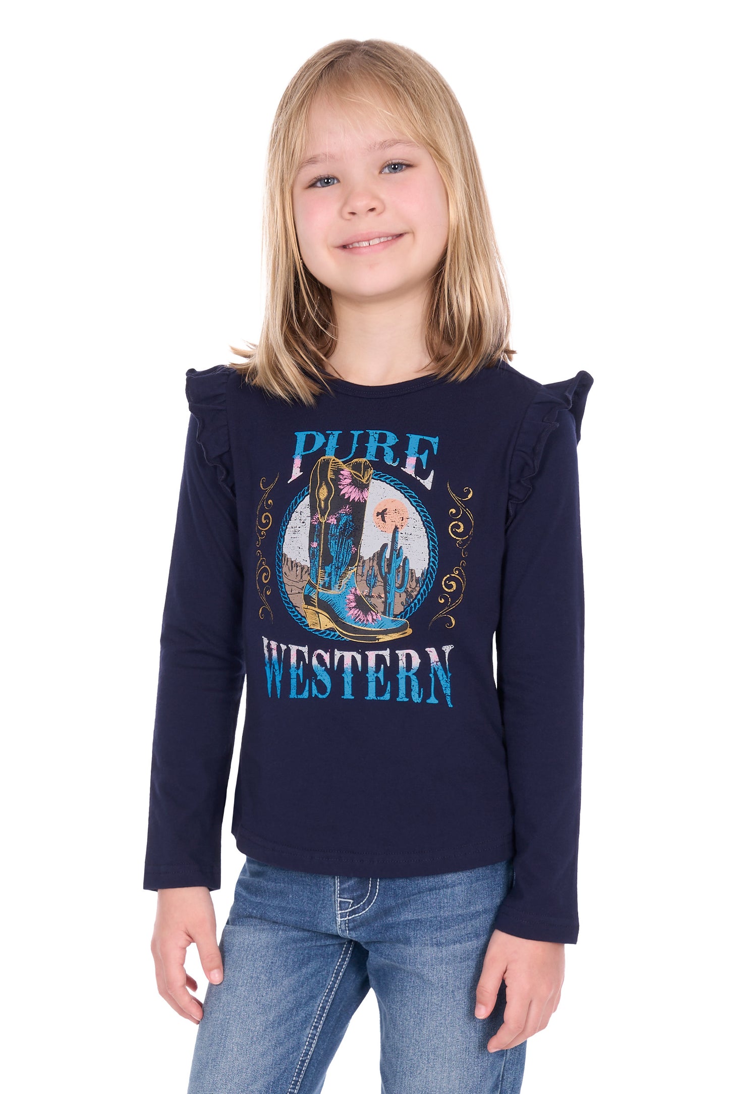 Pure Western Girls Trinity LS Shirt P6W5526206