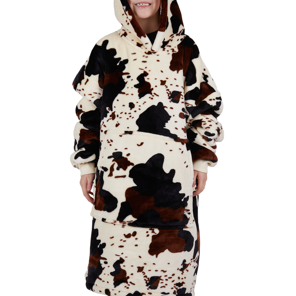 Pure Western Kids Cow Print Snuggle Hoodie - PCP7920SNU