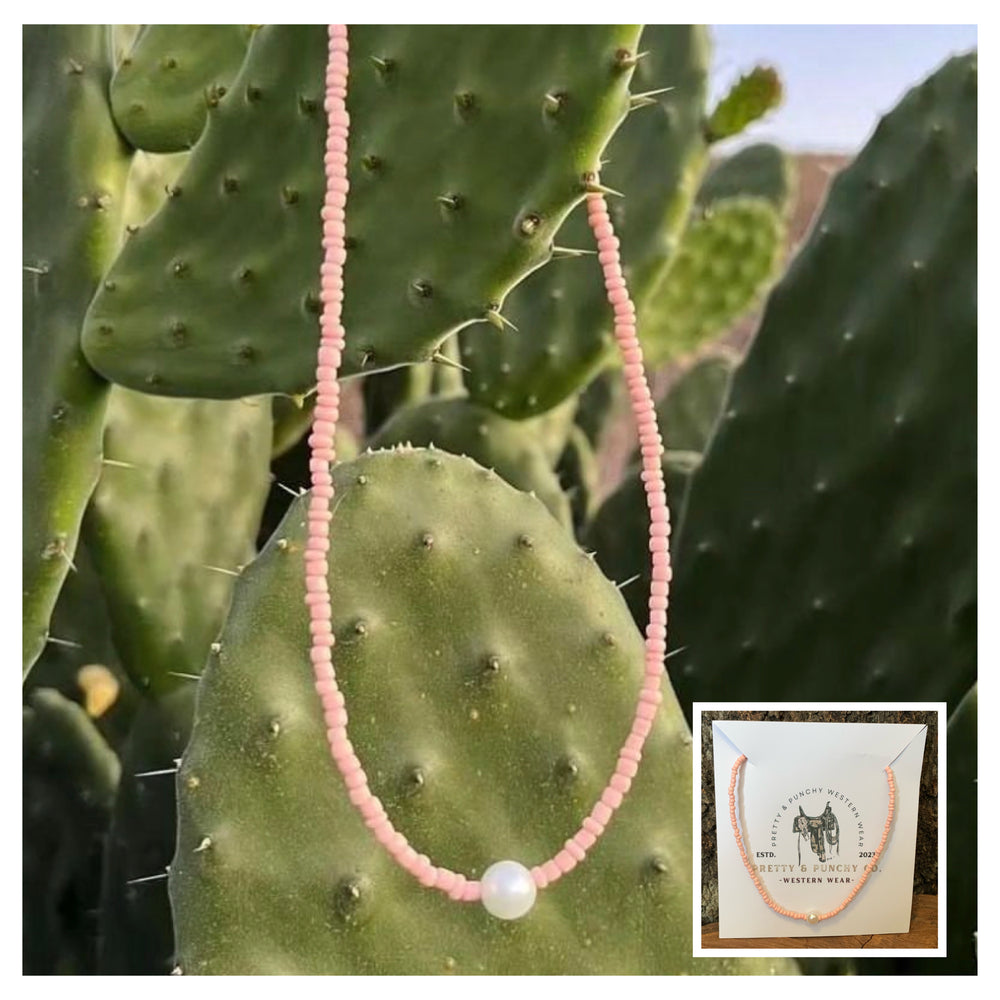 Pretty N Punchy Western Wear Choker - Pink Pearl