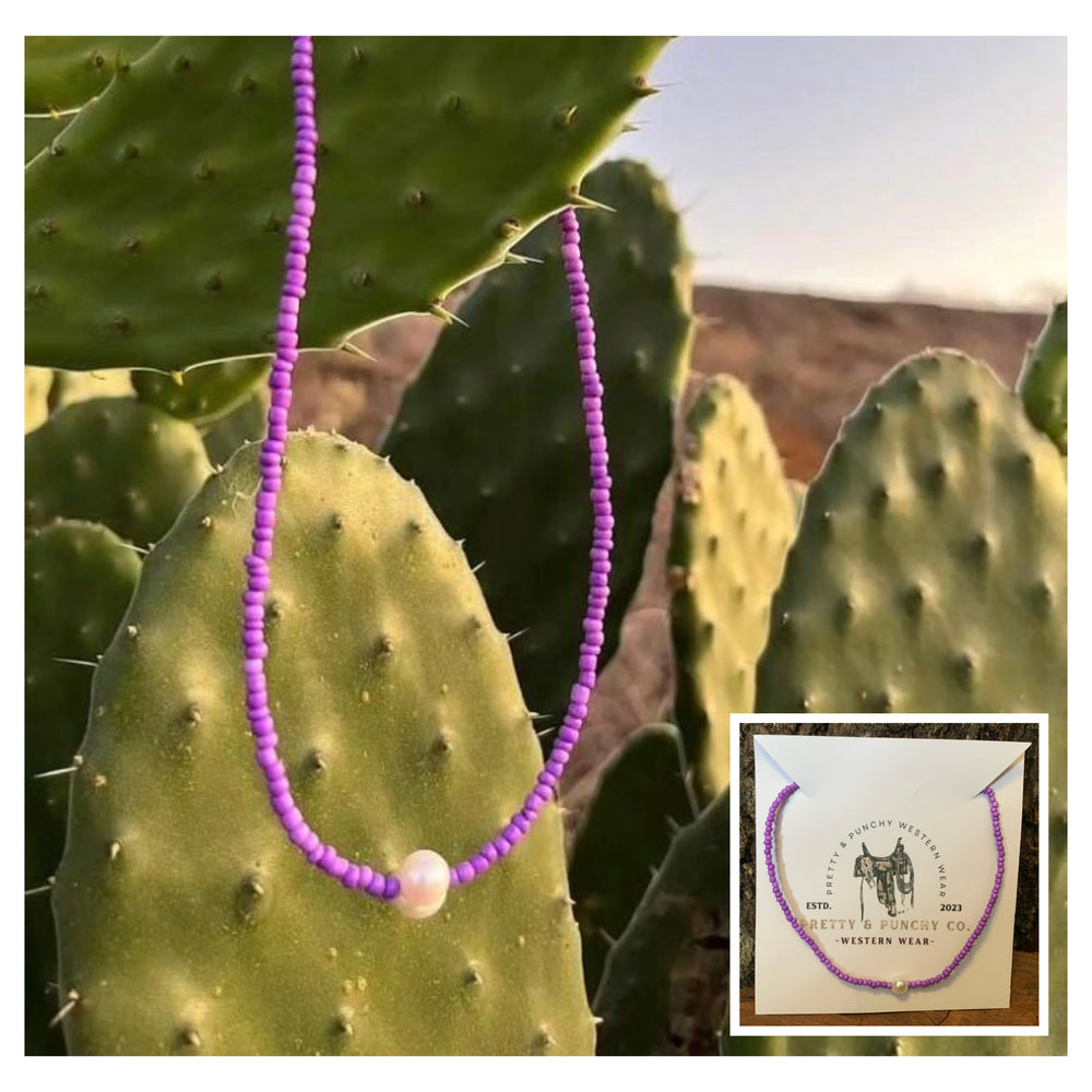 Pretty N Punchy Western Wear Choker - Purple Pearl