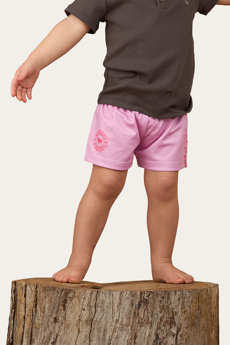 Ringer Western Babies Footy Shorts - Pastel Pink / Candy