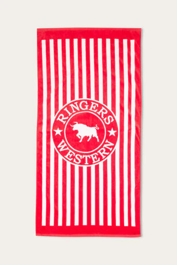 Ringers Western Striped Cotton Towel - Red