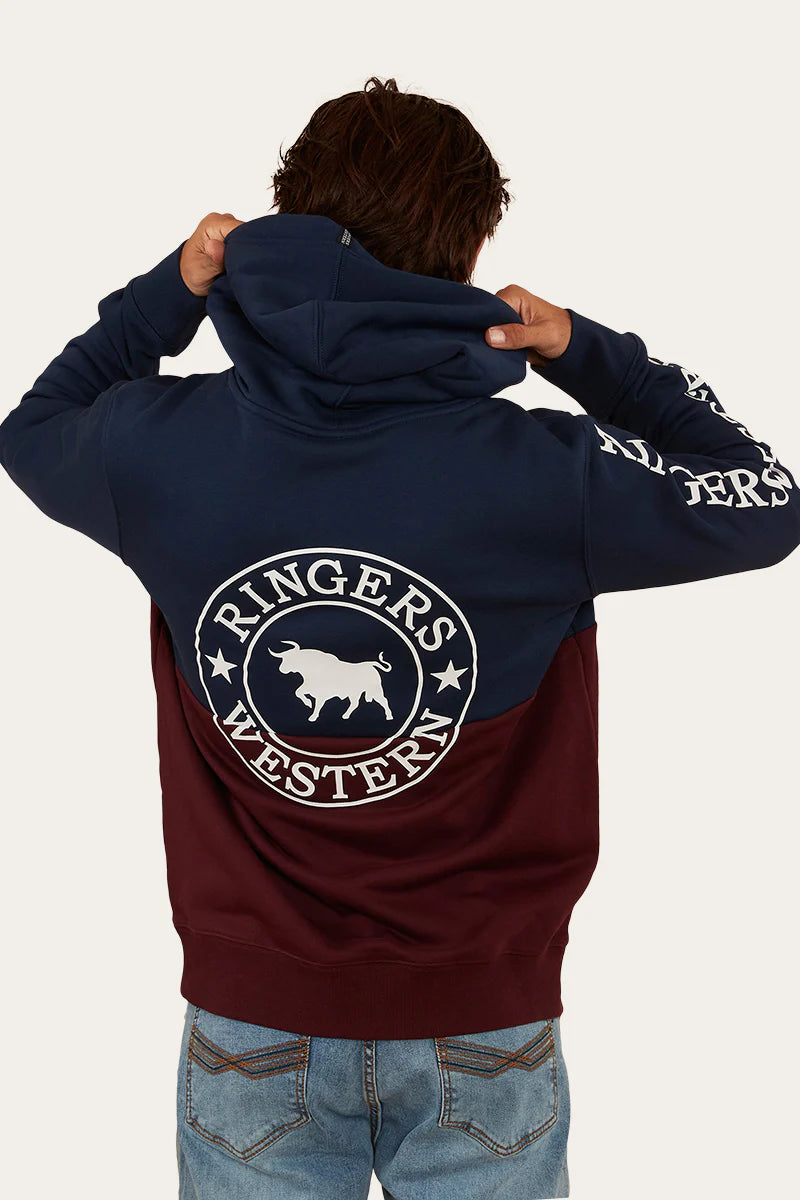 Ringers Western Hahndorf Mens Hoodie - Navy / Cabernet