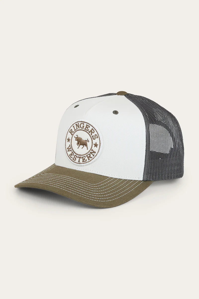 Ringers Western Signature Bull Trucker Cap - Army / Off White