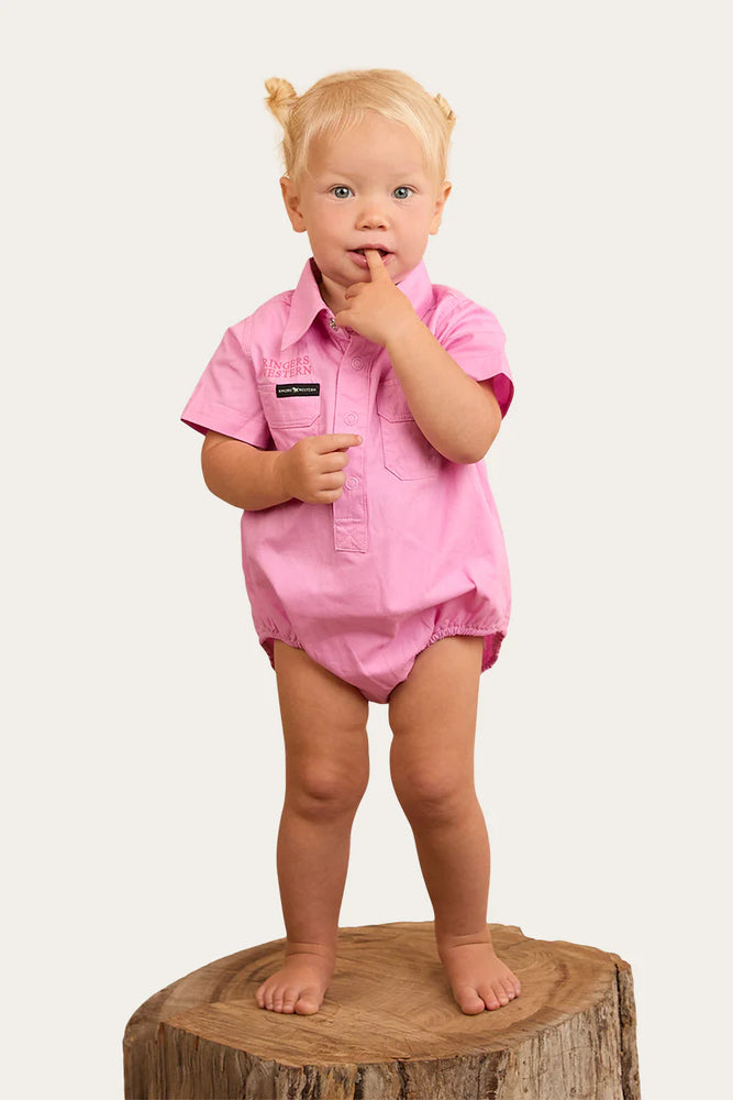 
                      
                        Ringers Western Babies Work Shirt Romper - Pastel Pink
                      
                    