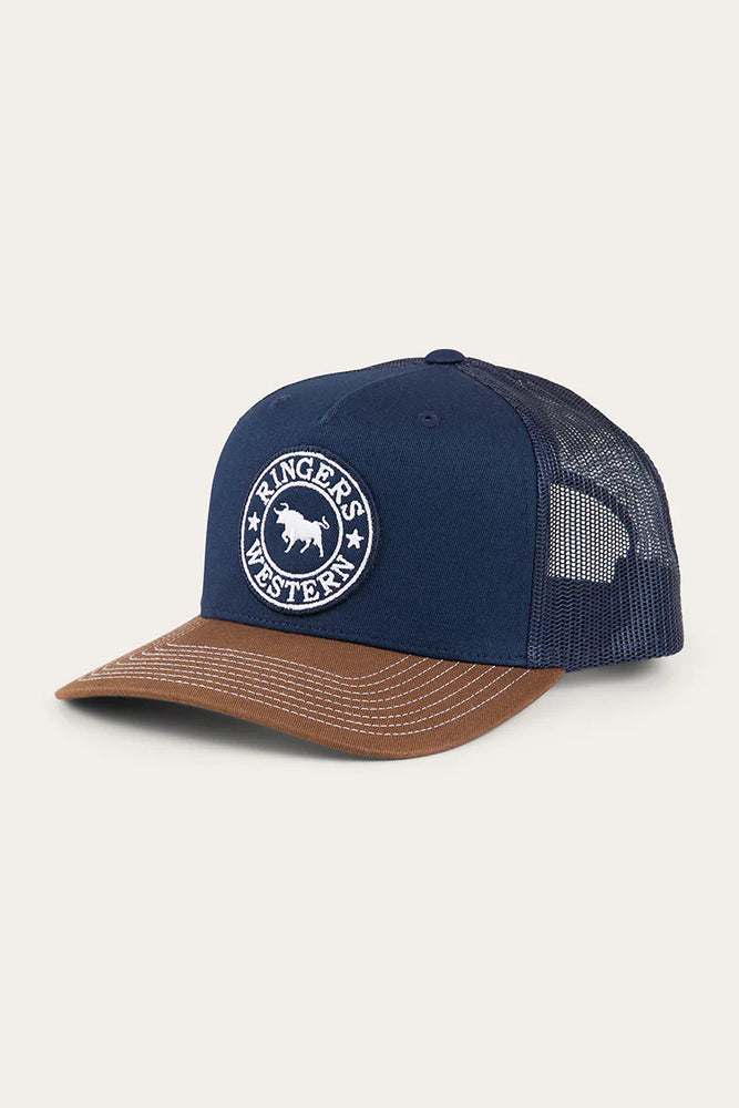 Ringers Western Signature Bull Trucker Cap - Navy / Chocolate