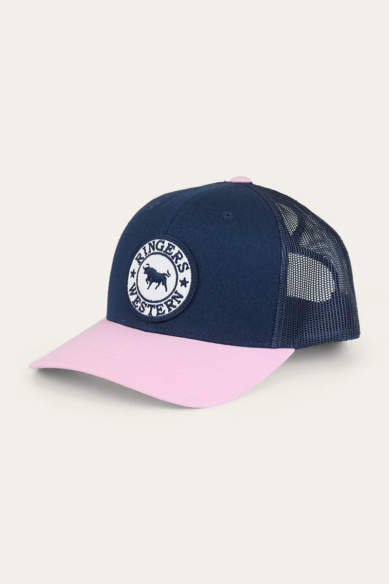 Ringers Western Tara Ponytail Trucker Cap - Navy / Pastel Pink